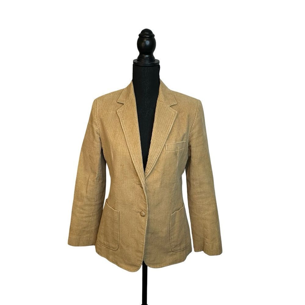 BARCLAY SQUARE Vintage Corduroy Kahki Beige Blazer Size 7/8